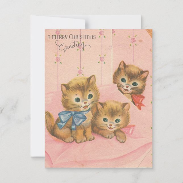 Vintage Weihnachten Niedlich Kittens (Vorderseite)