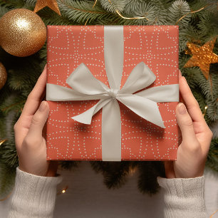 Vintage-Weihnachten Orange Nahtloses Muster Geschenkpapier