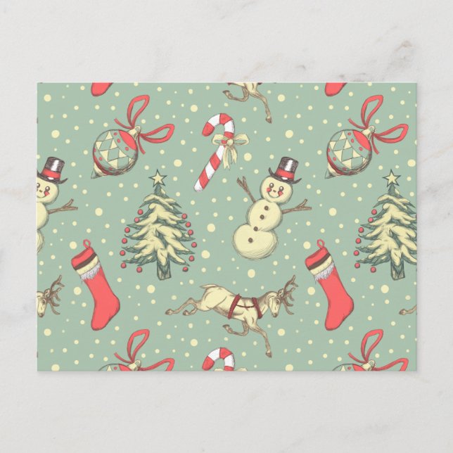 Vintage Weihnachten Postkarte (Vorderseite)