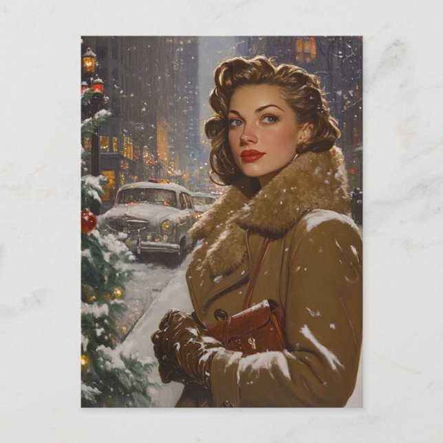 Vintage Weihnachten Postkarte (Vorderseite)
