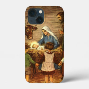 Vintage Weihnachten, religiöse Geburt mit Baby Jes Case-Mate iPhone Hülle