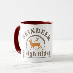 Vintage-Weihnachten-Rentier-Schlittenfahrten Tasse