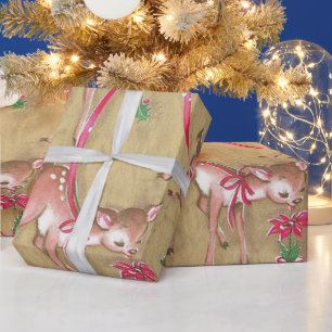 Vintage, Weihnachten, Rentiere, Rustikal Geschenkpapier
