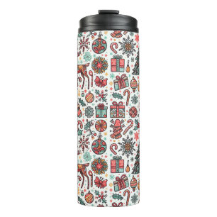 Vintage-Weihnachten Retro-Baum-Geschenk-Thermal-Tu Thermosbecher
