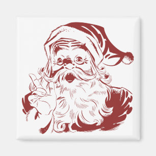 Vintage Weihnachten, Retro-fröhlicher Weihnachtsma Magnet