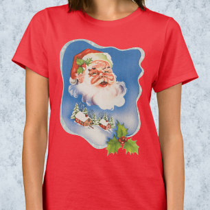 Vintage-Weihnachten, Retro-fröhlicher Weihnachtsma T-Shirt