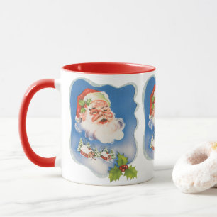 Vintage Weihnachten, Retro lustiger Weihnachtsmann Tasse