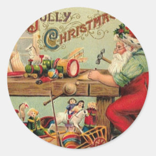 Vintage Weihnachten Retro Weihnachten Personalisie Runder Aufkleber