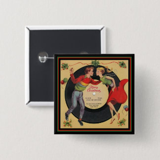 Vintage-Weihnachten-Rock-&-Roll-Anstecknadel Button