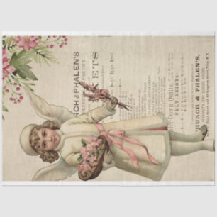 Vintage-Weihnachten Rosa Engel Ephemera Decoupage Seidenpapier