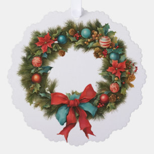 Vintage-Weihnachten Rote Poinsettie, Ornamente Kra