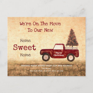 Vintage-Weihnachten Rotes Lastwagen Zuhause Süßes Postkarte