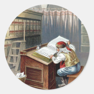 Vintage Weihnachten, Sankt Nikolaus brav oder unar Runder Aufkleber