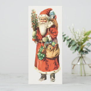 Vintage-Weihnachten, Santa Claus Die Cut Bild Einladung