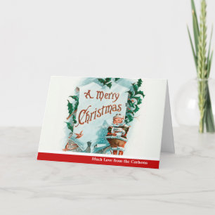 Vintage-Weihnachten Santa Claus Frohe Grüße Feiertagskarte