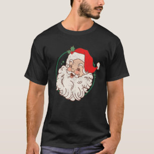 Vintage-Weihnachten-Santa-Claus-Gesicht altmodisch T-Shirt