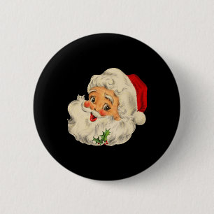 Vintage-Weihnachten-Santa-Claus-Gesicht-Spaß-Altmo Button