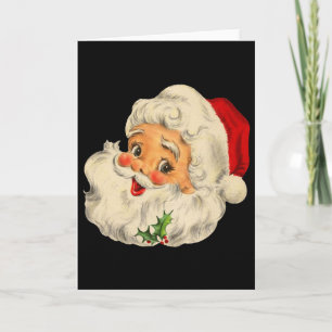 Vintage-Weihnachten-Santa-Claus-Gesicht-Spaß-Altmo Karte