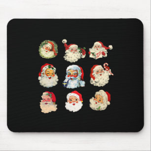 Vintage-Weihnachten-Santa-Claus-Gesichter Spaß alt Mousepad