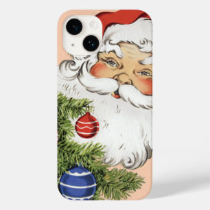 Vintage-Weihnachten-Santa-Claus mit Baumschmuck Case-Mate iPhone Hülle