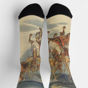 Vintage-Weihnachten Santa Claus Schlitten mit Rent Socken