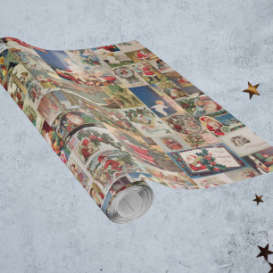 Vintage-Weihnachten-Santa-Feiertags-Decoupage-Post Geschenkpapier