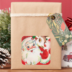 Vintage Weihnachten Santa Rentier Retro Aufkleber