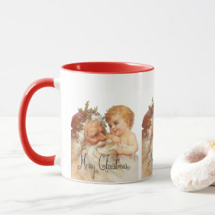 Vintage-Weihnachten Santa und Baby Tasse