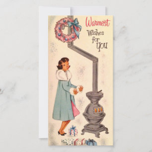 Vintage-Weihnachten Schwarzes Afroamerikanisches M Feiertagskarte