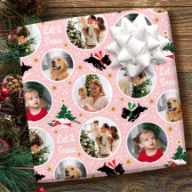 Vintage-Weihnachten-Scottie-Hund-Fotocollage-Rosa