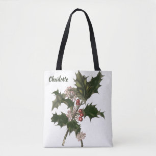 Vintage Weihnachten, Stechpalmenpflanze mit roten