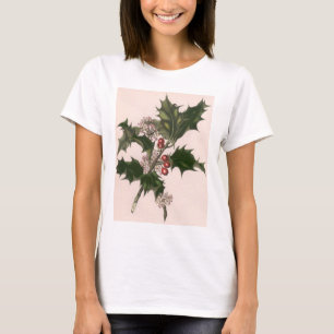 Vintage Weihnachten, Stechpalmenpflanze mit roten T-Shirt