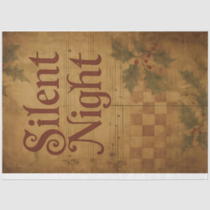 Vintage Weihnachten Stille Nacht Typografie Seidenpapier
