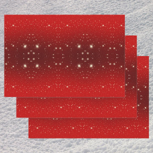 Vintage Weihnachten, strahlende Sterne in roter Ga Geschenkpapier Set