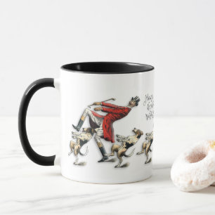 Vintage-Weihnachten Süßer Mann und Hunde  Tasse