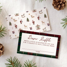 Vintage-Weihnachten-Tartan-Baby-Shower-Windel-Raff