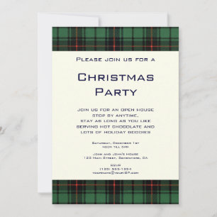 Vintage Weihnachten, Tartan, Davidson Modern Muste Einladung
