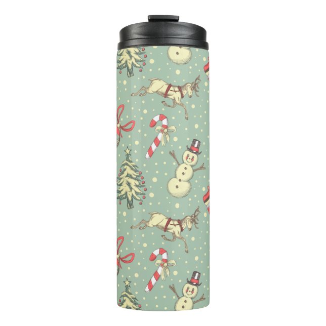 Vintage Weihnachten Thermosbecher (Vorderseite)
