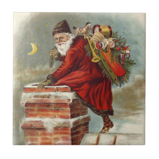 Vintage Weihnachten Viktorianisch St. Nikolaus auf Fliese