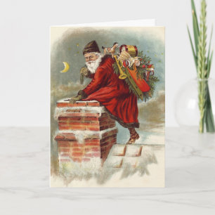 Vintage Weihnachten Viktorianisch St. Nikolaus auf Karte
