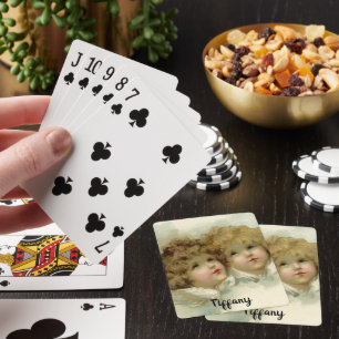 Vintage Weihnachten, viktorianische Engel in den W Spielkarten
