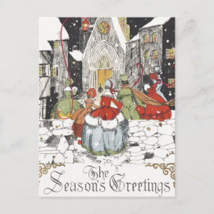 Vintage Weihnachten Viktorianische Menschen gehen 