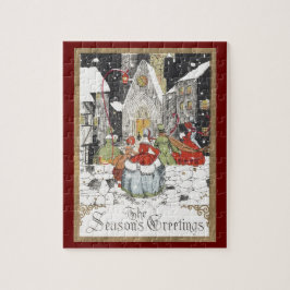 Vintage Weihnachten Viktorianische Menschen gehen Puzzle