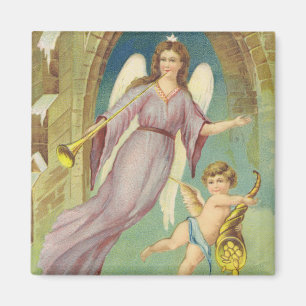 Vintage Weihnachten, viktorianischer Engel mit Che Magnet