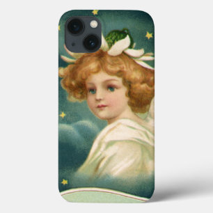 Vintage-Weihnachten, viktorianischer Engel mit gol iPhone 13 Hülle