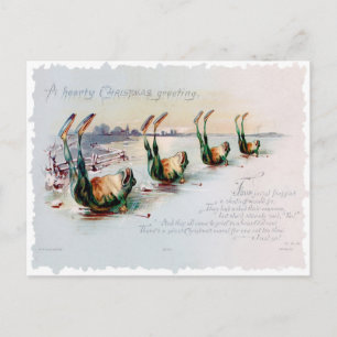 Vintage-Weihnachten viktorianischer lustiger Reim Postkarte