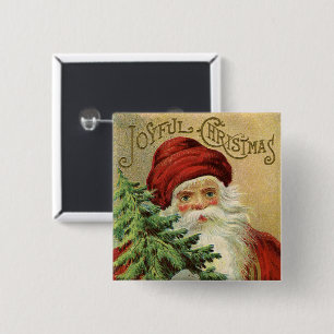 Vintage Weihnachten, viktorianischer Weihnachtsman Button