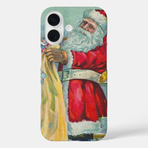Vintage Weihnachten, viktorianischer Weihnachtsman iPhone 16 Hülle