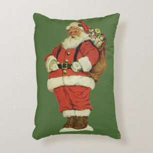 Vintage Weihnachten, viktorianischer Weihnachtsman Dekokissen