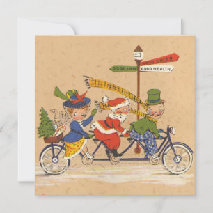 Vintage Weihnachten, viktorianischer Weihnachtsman Feiertagskarte